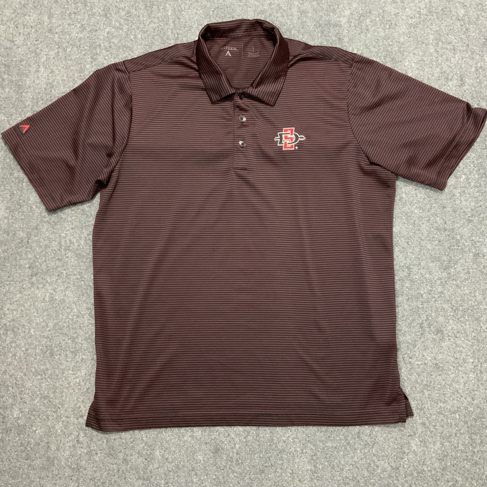 San Diego State Aztecs Antigua men’s large polo shirt striped NCAA short sleeve